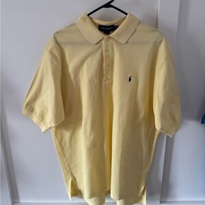 Polo Golf by Ralph Lauren Men's XXL Yellow Polo Shirt with Collar Detail.